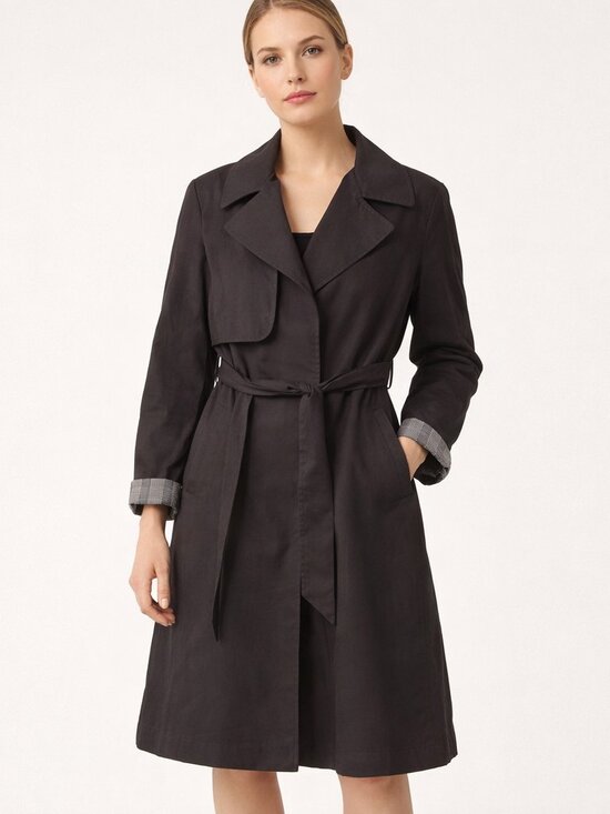 CC Collect Jackets & Blazers - CC Collect Dark Brown Trench coat, Size Medium Plaid Cuffs